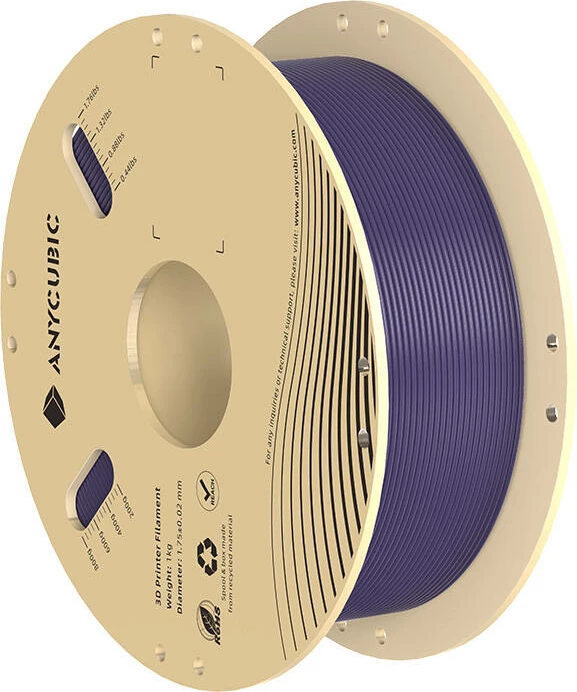 Set filamentesh PLA AnyCubic HPL20-101-4, 1.75 mm, 4 copë, Pantone, Jeshile/Portokalli/Kaltër/Vjollcë