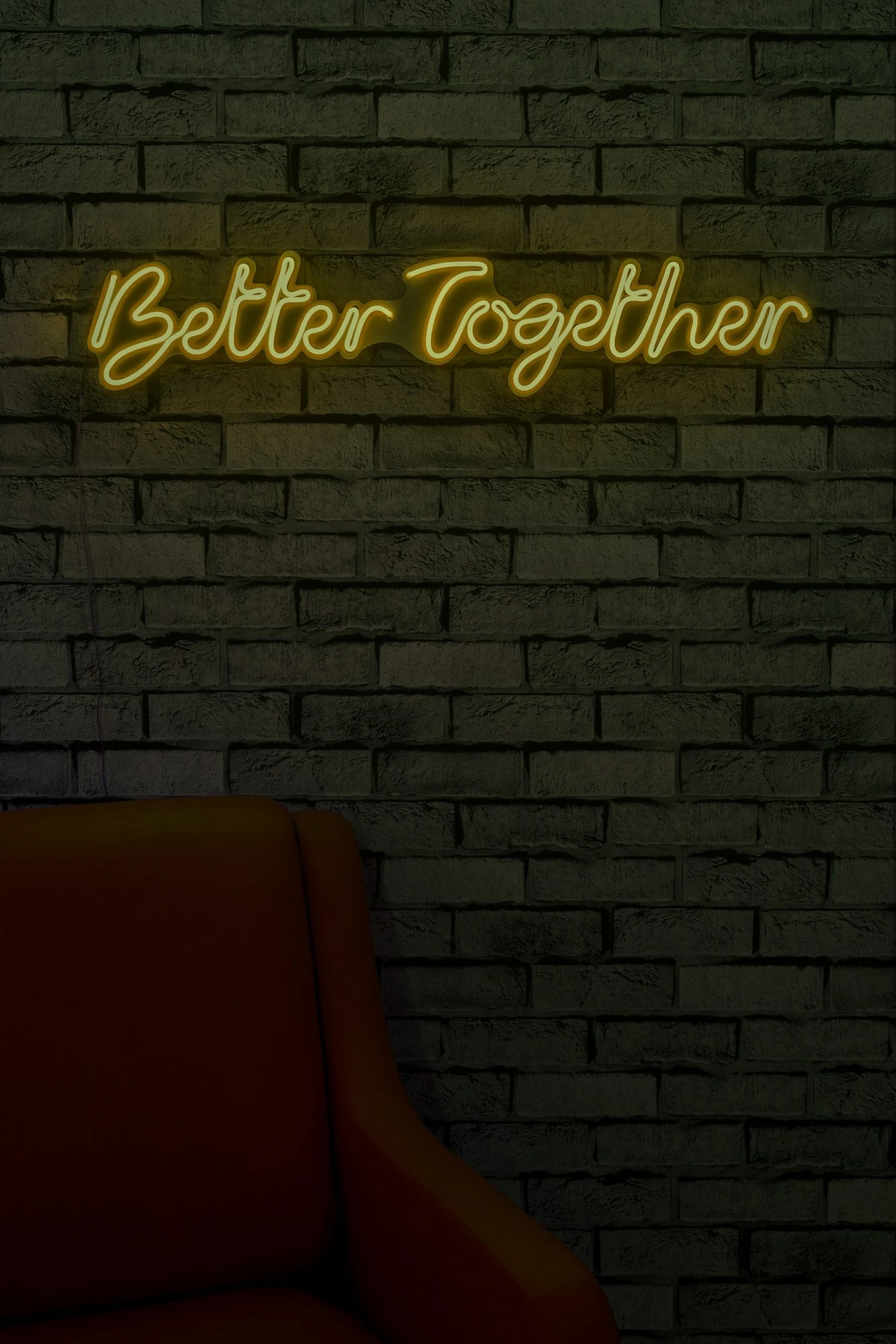 Dekor dritash LED plastike, Better Together, ngjyrë e verdhë