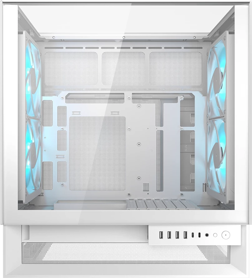Kasë COUGAR OmnyX, Midi Tower, ATX, 4x160mm RGB fanë, e bardhë
