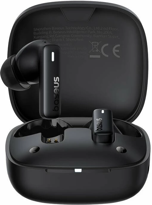 Kufje Baseus Bowie E19 TWS Bluetooth 5.3, 33h, IPX5, me mikrofon, të zeza, me kuti karikimi