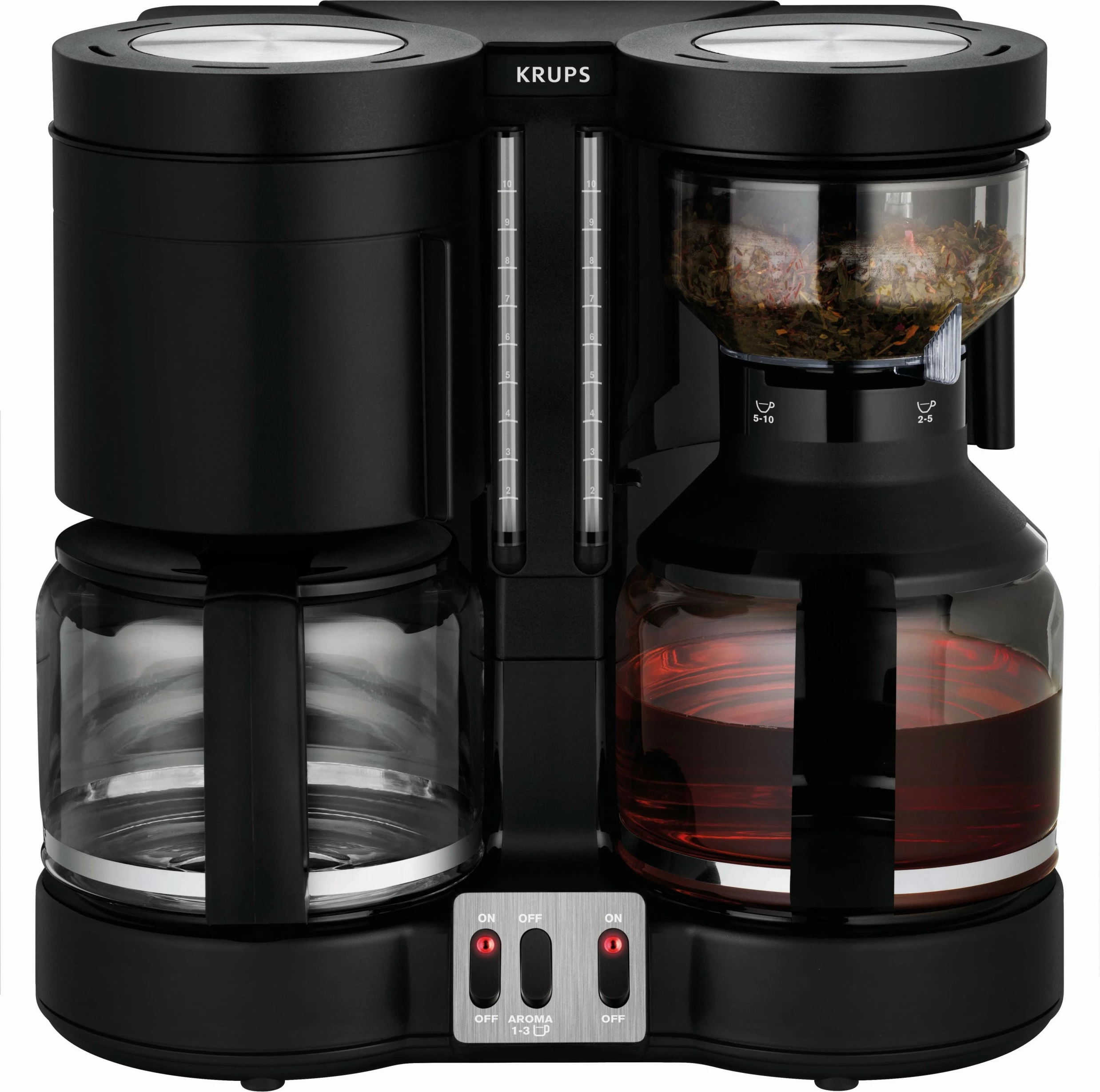 Aparat kafeje Krups 8508 Duothek Plus, 10 filxhanë, manual, i zi