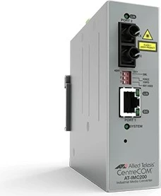 Konvertues rrjeti Allied Telesis AT-IMC200, 10/100TX në 100FX/SC, industrial, gri