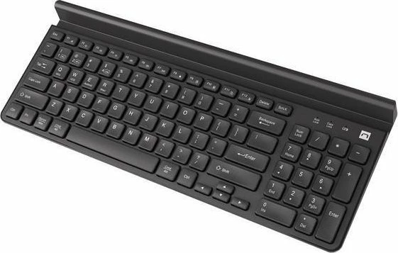 Tastierë wireless Natec Felimare NKL-1973, layout US, me numpad, me mbajtëse për telefon/tablet, e zezë