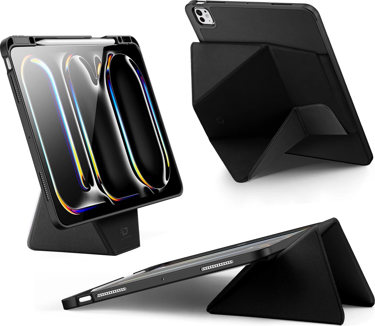 Mbështjellës Dux Ducis Vers për iPad Pro 13" (2024/2025), me stand dhe mbajtëse Apple Pencil, i zi