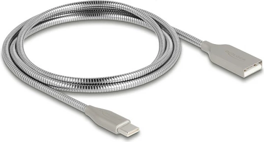 Kabllo USB DeLOCK 81258, USB-C në USB-A, USB PD 60W, argjendtë