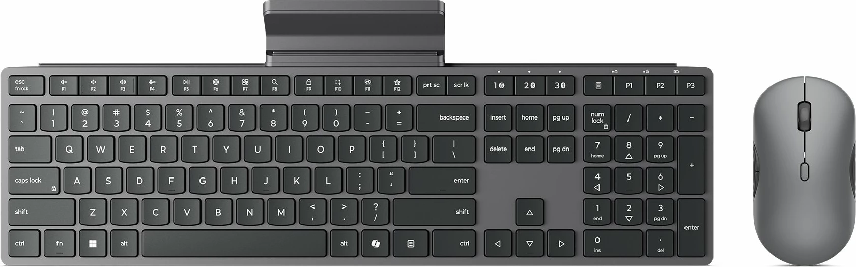 Set tastierë + maus wireless Lenovo 700 Modern Multi-Device GX31S04959, US layout, Bluetooth/2.4GHz, e zezë