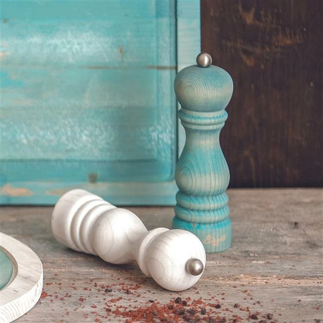 mulli për kripë Bisetti Vintage 190 mm, dru, e bardhë