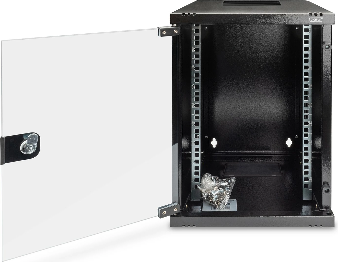 Kasë rrjeti Digitus 9U, 312x300 mm, e zezë, montim në mur