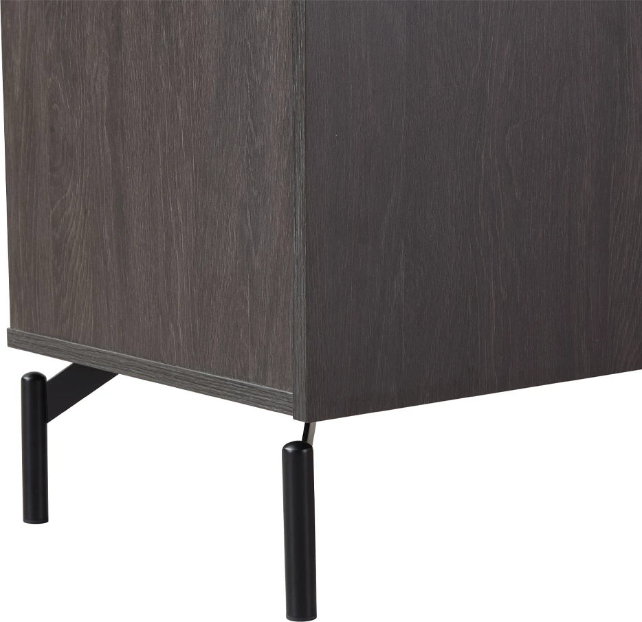 Komodë anësore NOTTE, ngjyrë e zezë dhe gur i bardhë, 180x40.5x84cm