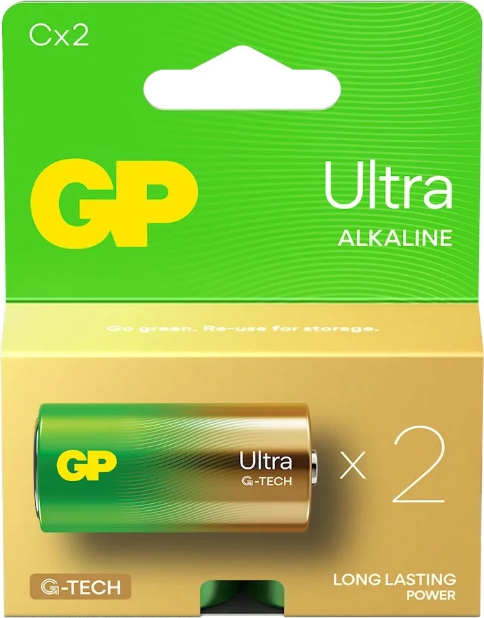 Bateri alkaline GP Ultra G-TECH, C, 2 copë