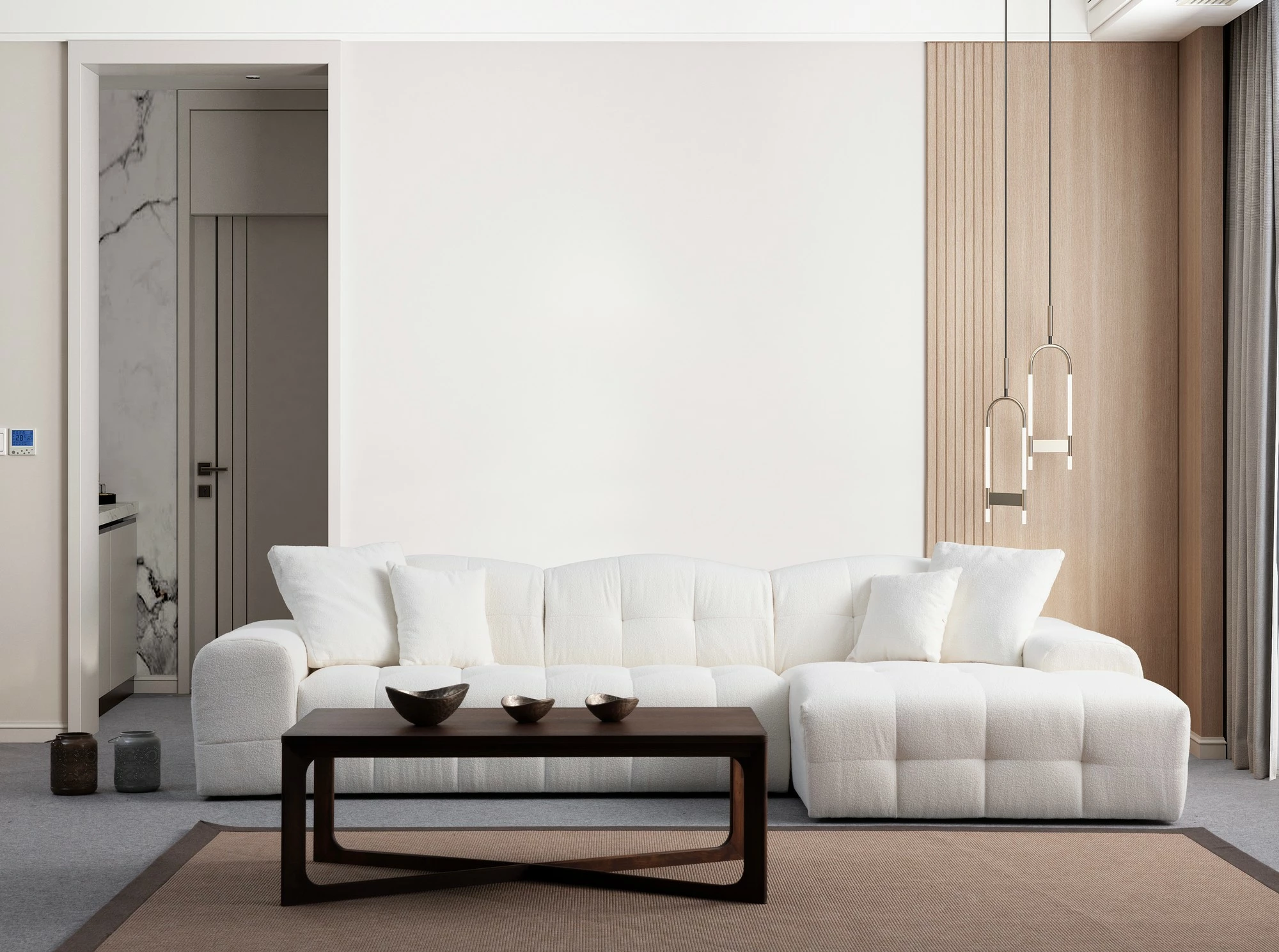 Këndore Pescara, e bardhë, Atelier del Sofa, kënd i djathtë (L2-Chl)