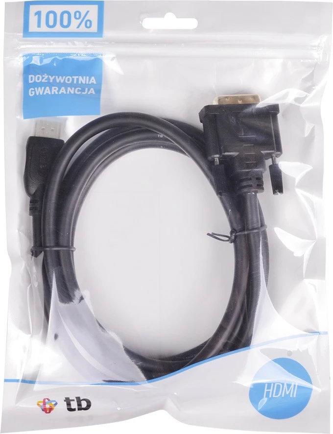 Kabllo HDMI në DVI TB, 1.8m, 24+1, e zezë