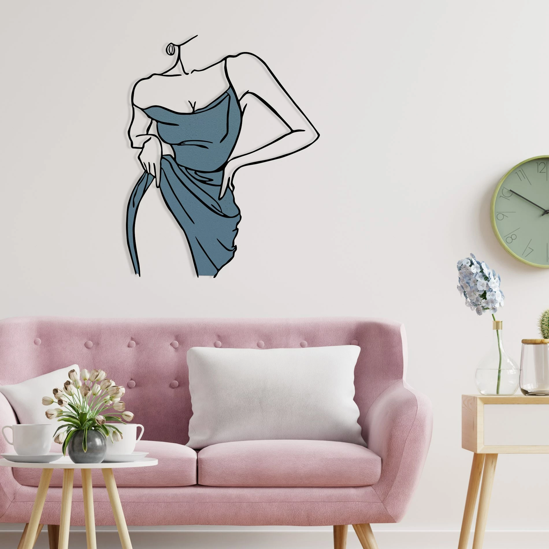 Aksesor dekorativ metalik për mur Wallity, Caroline, shumëngjyrësh, 56x70cm