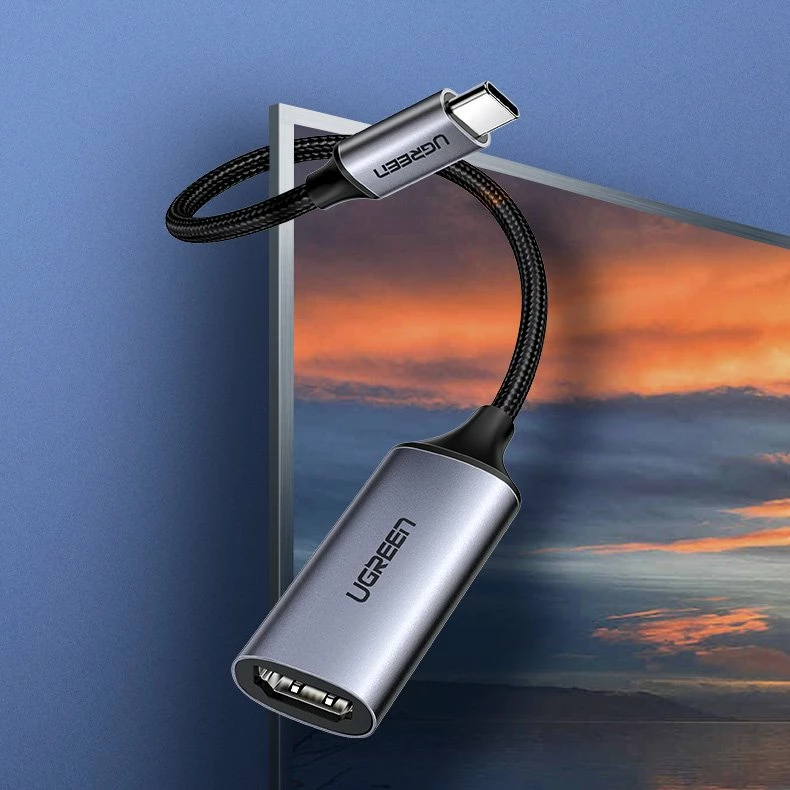 Adapter Ugreen USB Type C në HDMI 2.0, 4K @ 60 Hz, Thunderbolt 3, Gri