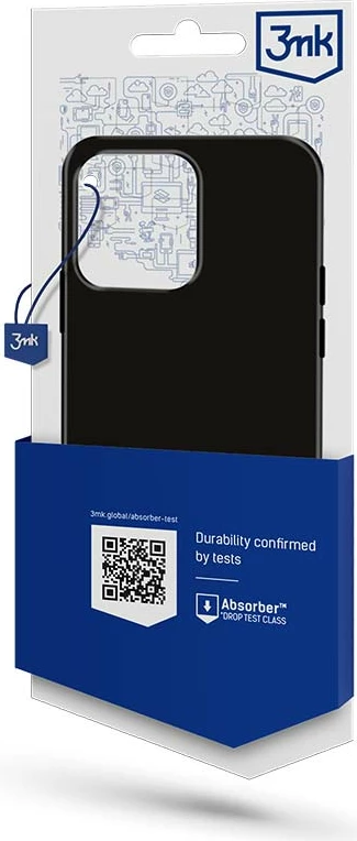 Mbështjellës 3mk Matt Case për Xiaomi Redmi Note 12 Pro+ (TPU, Absorber125, wireless charging), e zezë matte gjysmë-transparente, në kuti