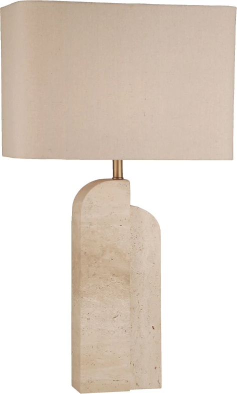 Lampë tavoline Sadie, mermer, bezhë, ar, liri, 41x20x71cm