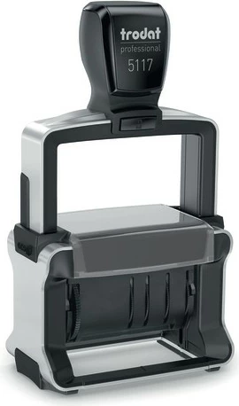 Vulë automatike Trodat 5117, tekst/datë, 4x46mm, ngjyrë e zezë, çelik inox