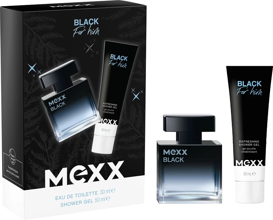 Set Eau de Toilette për meshkuj Mexx Black For Him 30ml + xhel dushi 50ml