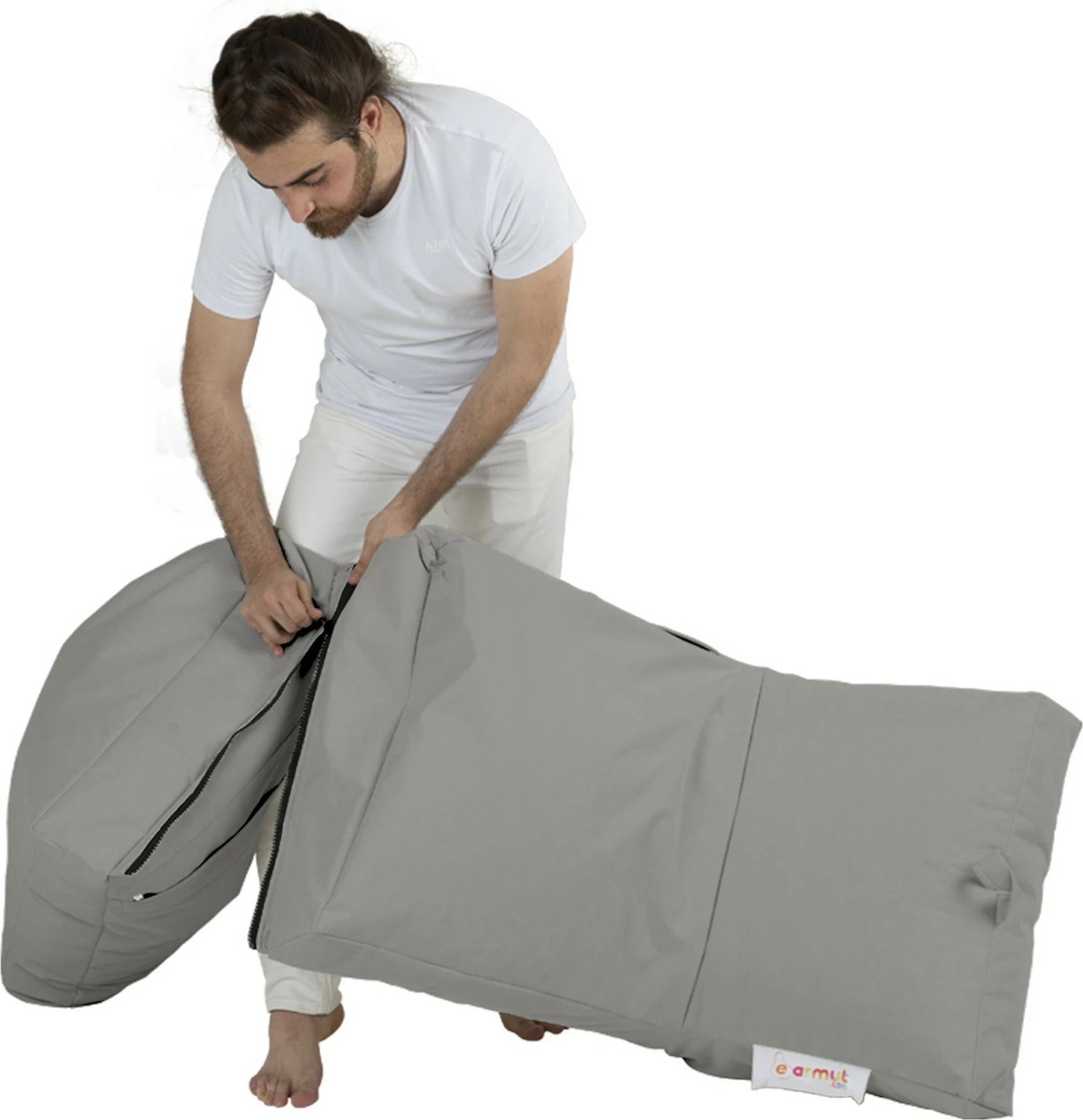 Qese për kopsht, divan i ulët/pouf Siesta, ngjyrë fume