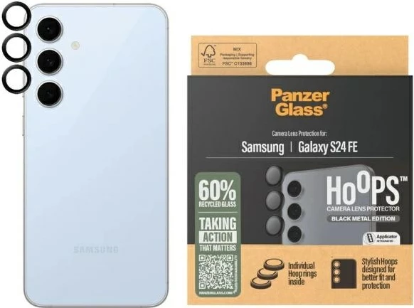 Mbështjellës kamerash PanzerGlass Hoops për Samsung Galaxy S23 FE, Zi