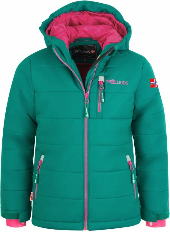 Jakne për fëmijë Trollkids Hemsedal Snow Jacket XT, e gjelbër