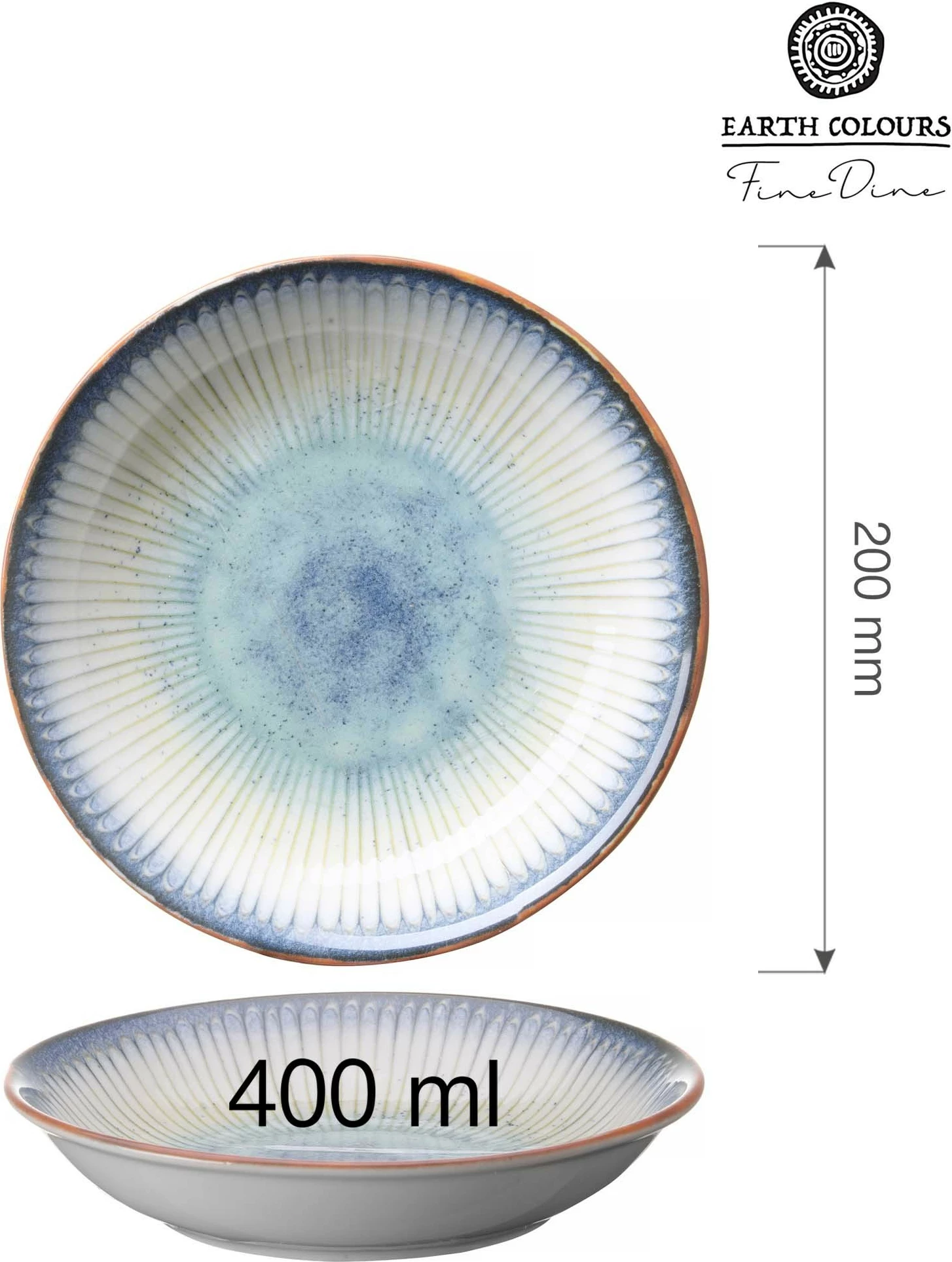 Tas Fine Dine Galaxy 200 mm 400 ml, blu, set 6 copë