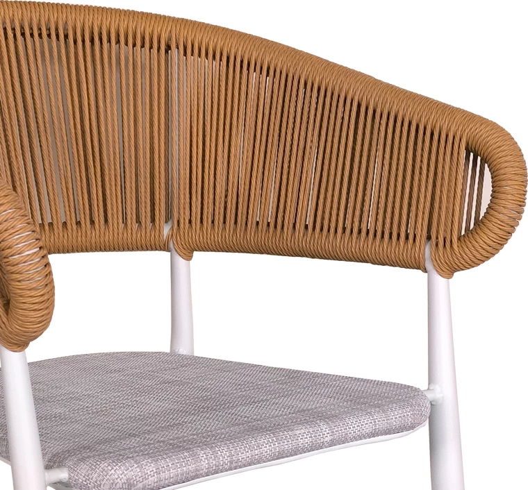 Set tavoline me dy karrige Kliton - Raven, alumin, ngjyrë e bardhë/natyrale, 80x80x74cm