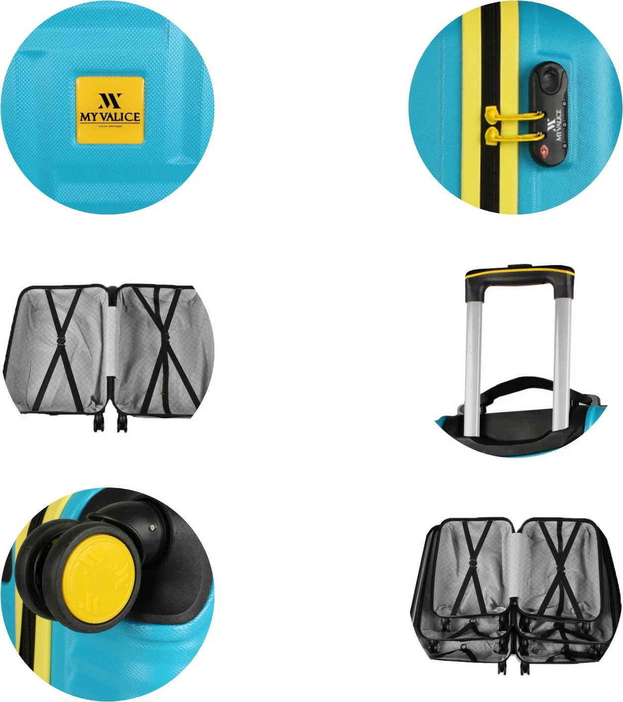 Set valixhesh (2 copë), ngjyrë turquoise, Zoozie Bags, 8470