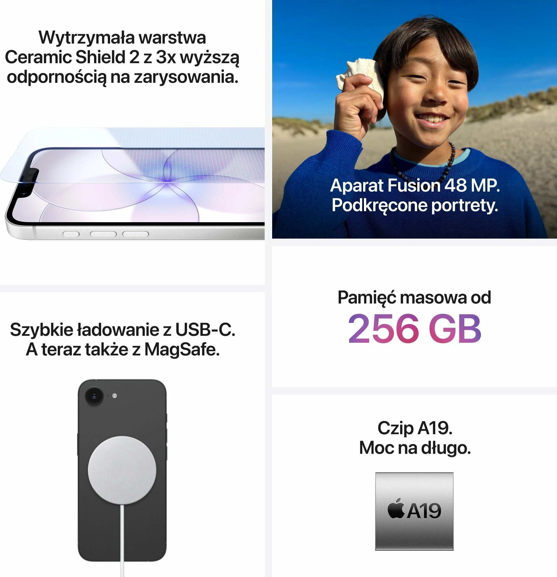 Celular Apple iPhone 17e MHRW4 5G 8GB/256GB, bardhë