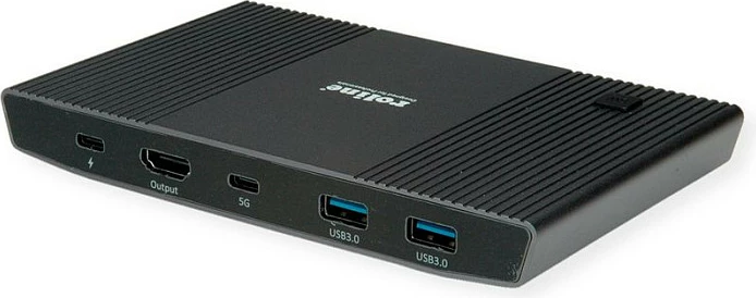 KVM Switch ROLINE 14.01.3427, HDMI 4K@60Hz, USB-C Hub, USB PD 100W, i zi