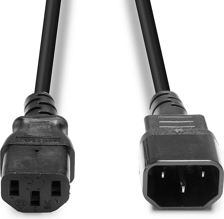 Kabllo rryme LINDY IEC C14 në IEC C13 1m, e zezë