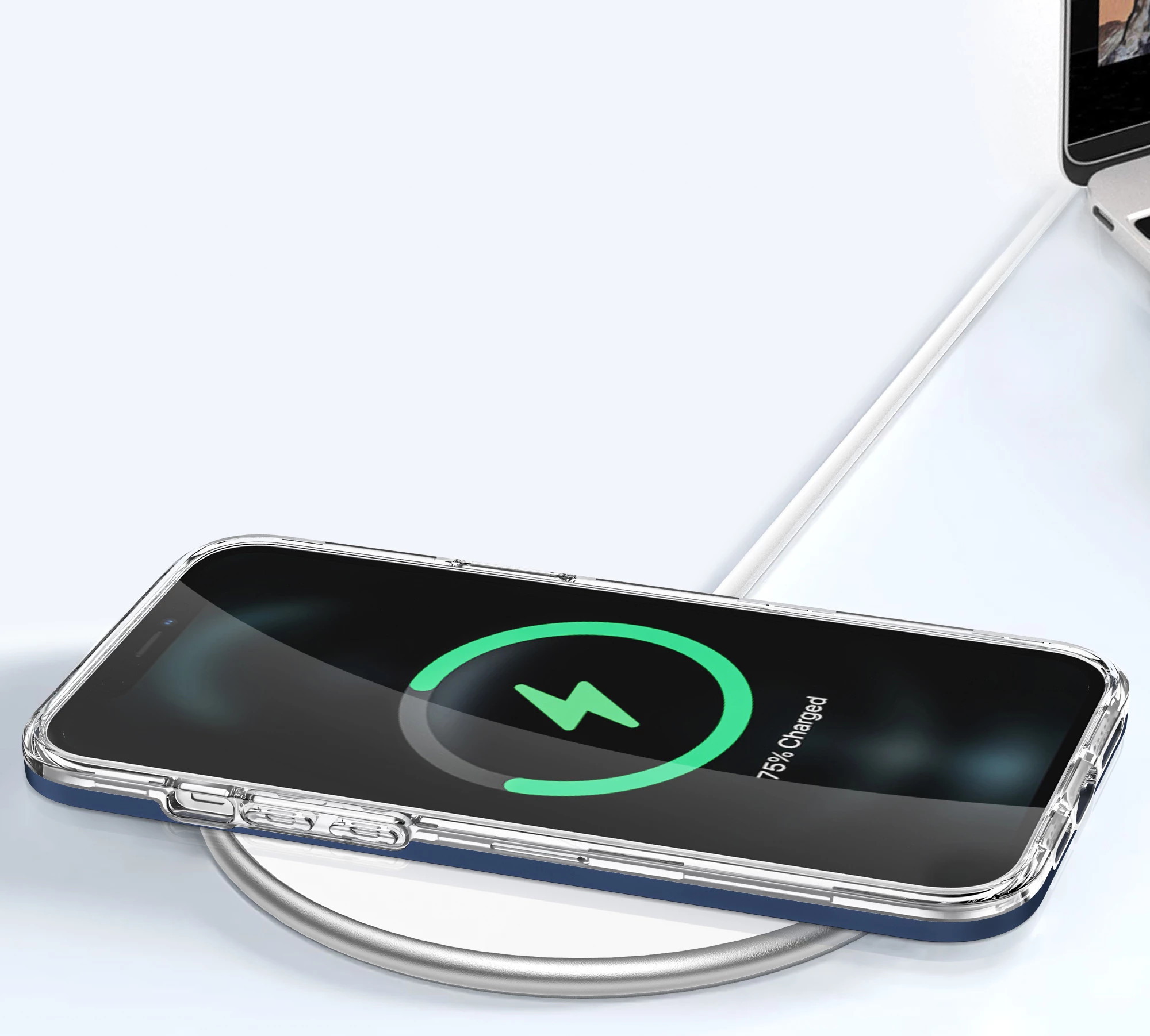 Mbështjellës Hurtel Hybrid Armor Clear 3in1 për iPhone 12 Pro Max, Kaltër/Transparent