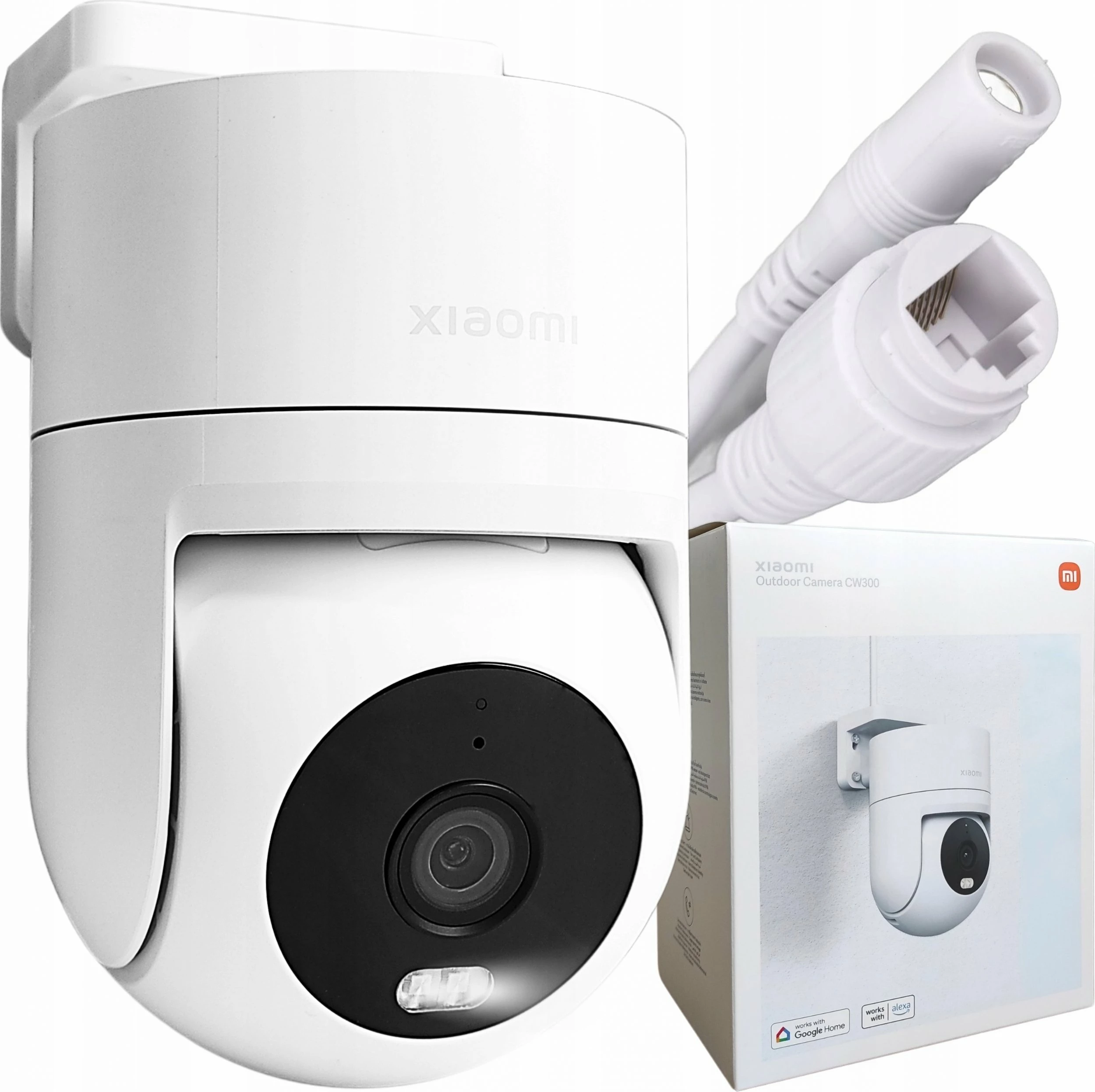 Kamerë sigurie IP e jashtme Xiaomi CW300 2.5K 4MP, PTZ rrotulluese, IP66, LAN + Wi‑Fi, AI, e bardhë, set