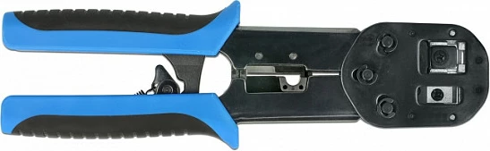 Set veglash DeLOCK 86450, krimpan/prerës RJ45/RJ12, 40 konektorë + 40 këpucë kabllo, zi/kaltër