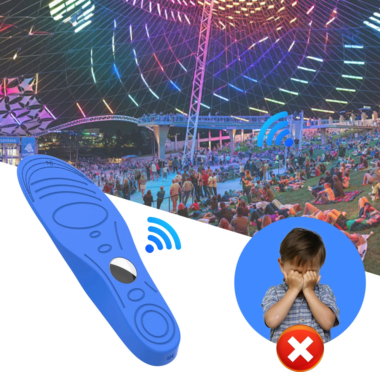 Shtroja këpucësh me mbështjellës për AirTag, Hurtel, EA-59-01, i prerë 155–170 mm, blu