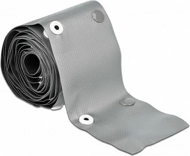 Mëngë mbrojtëse për kabllo DeLOCK, 2 m, Ø10 mm, PVC, me kapëse, rezistente në nxehtësi, gri/zi