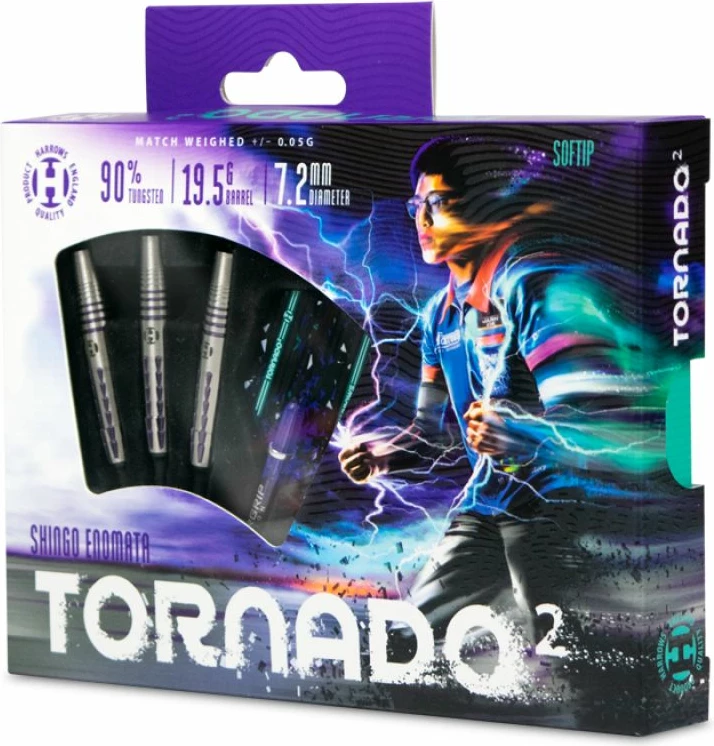 Darts Harrows The Tornado 2 90% Softip për Meshkuj dhe Femra, Ngjyrë Vjollcë