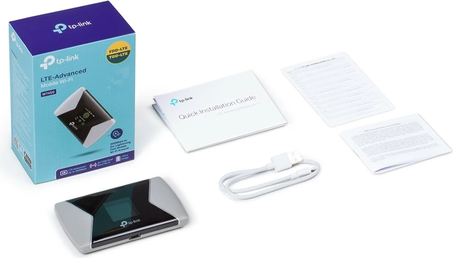 Hot spot mobil TP-LINK M7450, 4G LTE, 300Mbps, 3000mAh, i zi/gri