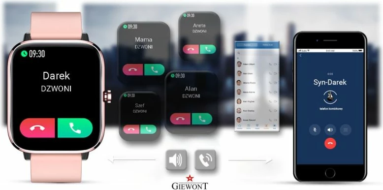 Smartwatch për femra Giewont, rozë