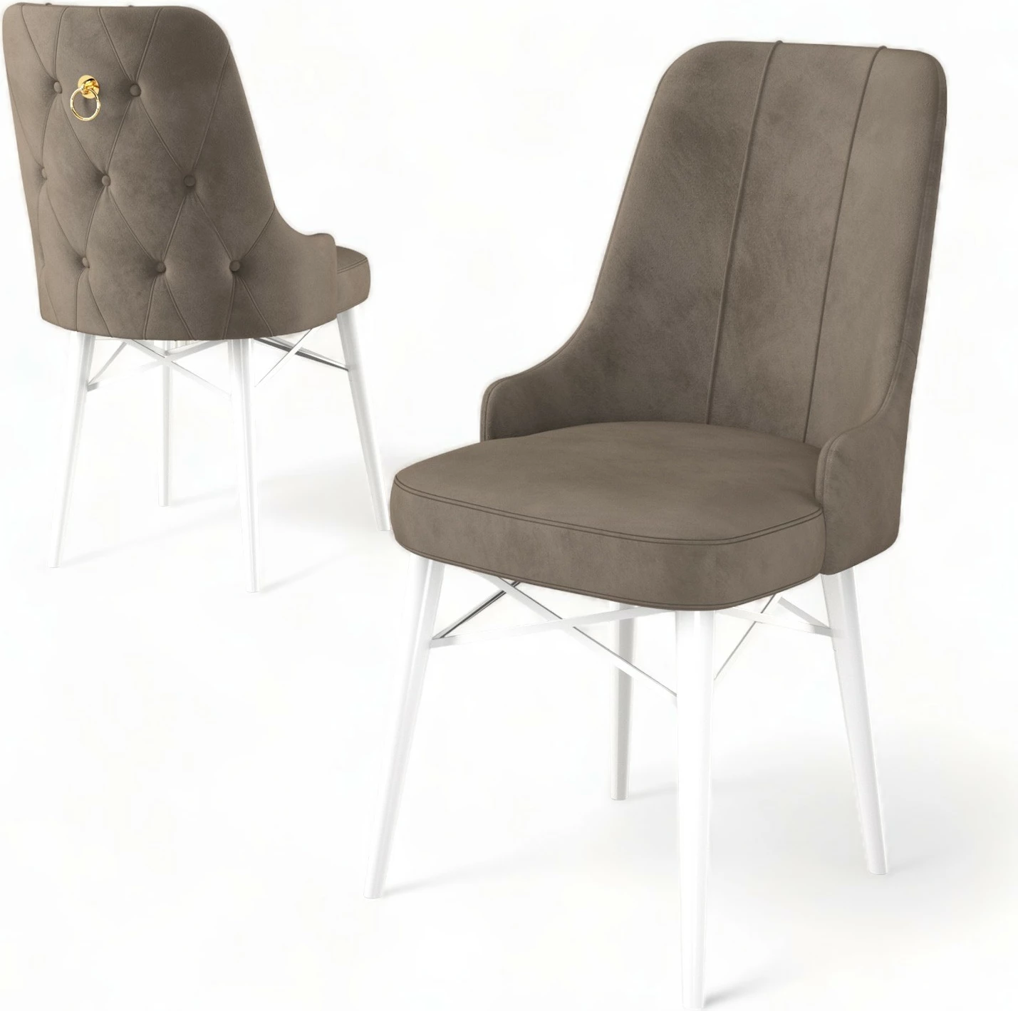 Set karrigash (4 copë), Hanah Home, Pare, kapuçino, e bardhë