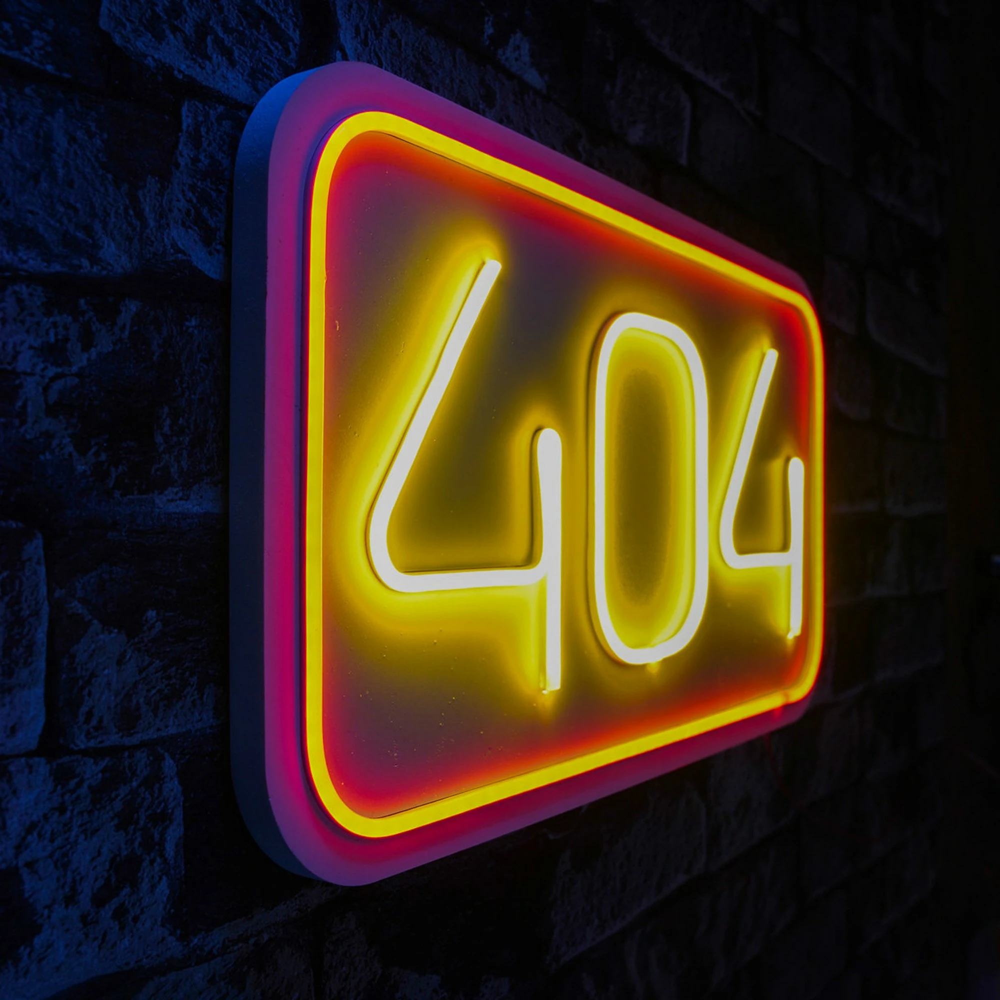 Dritë dekorative LED plastike, 404 Not Found, e kuqe dhe e verdhë