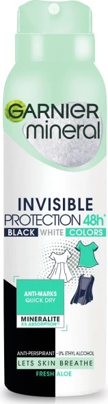 Deodorant spraj për femra Garnier Mineral Invisible Protection Fresh Aloe 150ml
