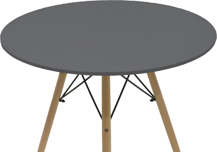 Tavolinë me karrige Julita-Caron, 5 pjesë, MDF, ngjyrë e zezë-natyrale, D80x76cm