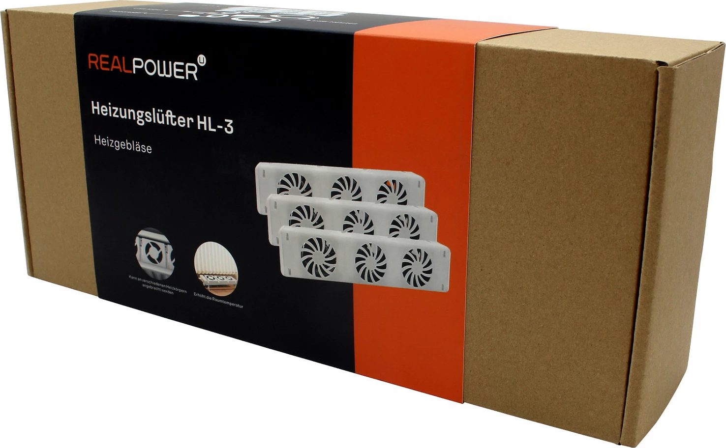 Ngrohës elektrik me ventilator RealPower HL-3, termostat i rregullueshëm, portativ, set 3 copë, i bardhë 2