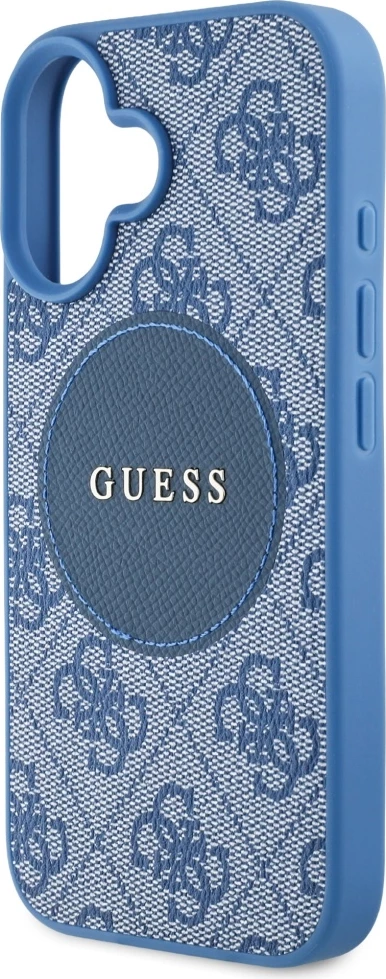 Mbështjellës Guess 4G Circle Classic Logo MagSafe për iPhone 16, Kaltër