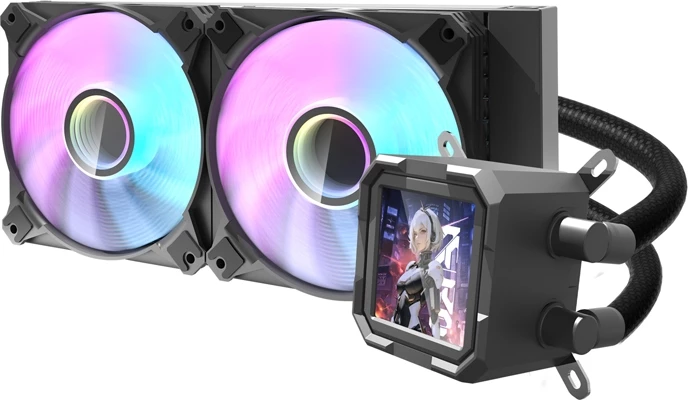 Ftohës me ujë për CPU Darkflash DV240S, ARGB,  i zi