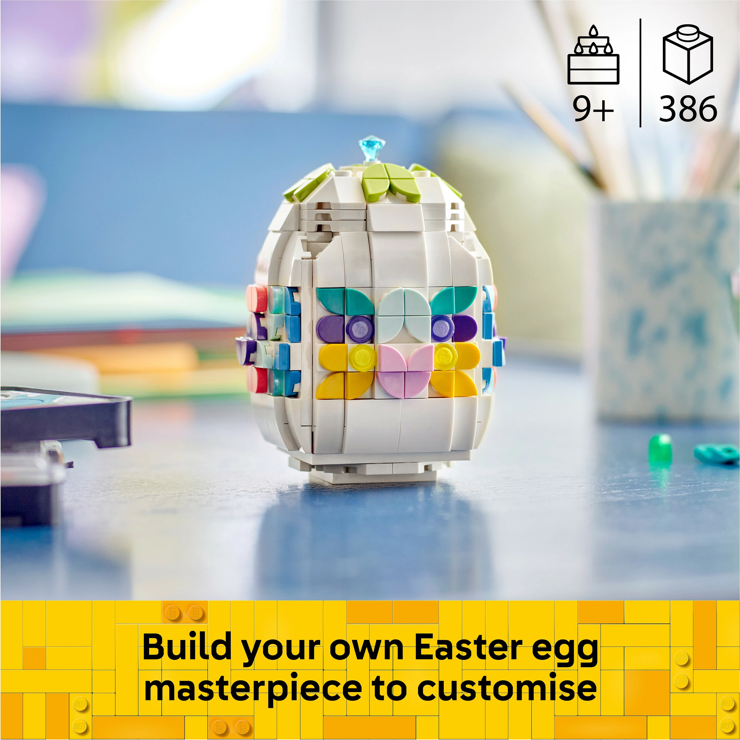 Set ndërtimi LEGO Iconic 40816 Decorative Easter Egg, 386 copë, 9+ vjeç, shumëngjyrësh