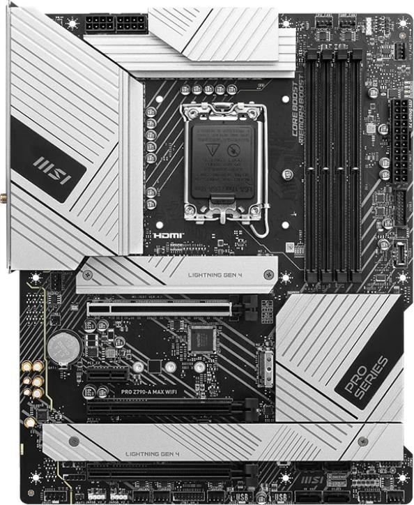 Pllakë amë MSI PRO Z790-A MAX WIFI, Intel, LGA 1700, DDR5, 128 GB, argjendtë