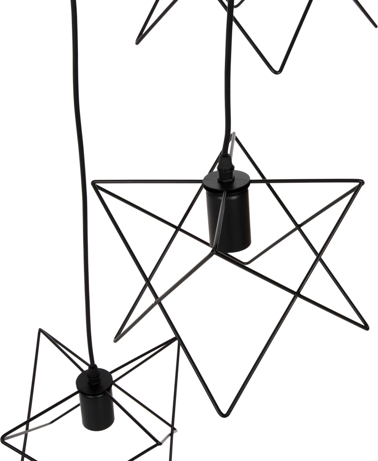 Llambë varëse tavani, FH4076, 3-drita, metal i zi, Φ23x122Hcm