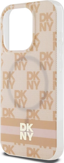 Mbështjellës DKNY IML Checkered Mono Pattern & Printed Stripes MagSafe për iPhone 13 Pro / 13, Rozë
